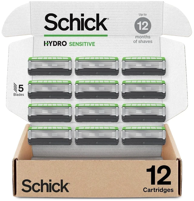 Main image of Schick Hydro Sensitive 5-Blade Mens Razor Blades Refills, 12ct