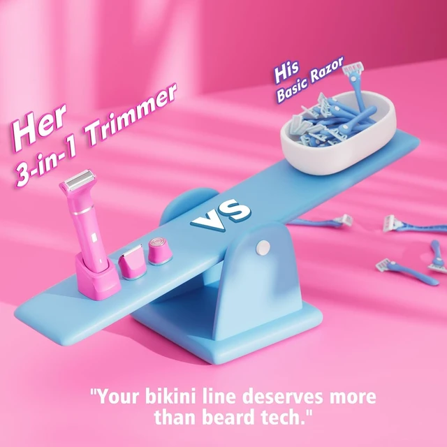 Alt view image 7 of 7 - Risina 3-in-1 Bikini Trimmer for Women, Electric Shaver, Grooming Kit