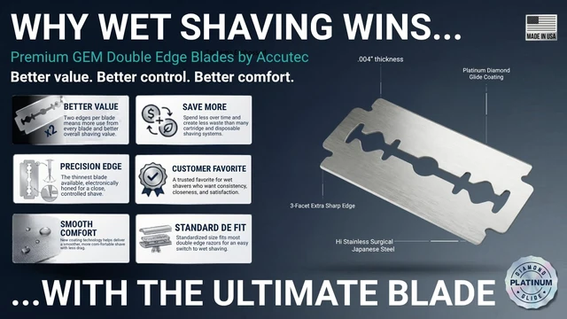 Alt view image 6 of 6 - Personna GEM Platinum Diamond Glide Double Edge Razor Blades, 100 Count, Surgical-Grade Stainless Steel Safety Razor Blades for Smooth Wet Shaving