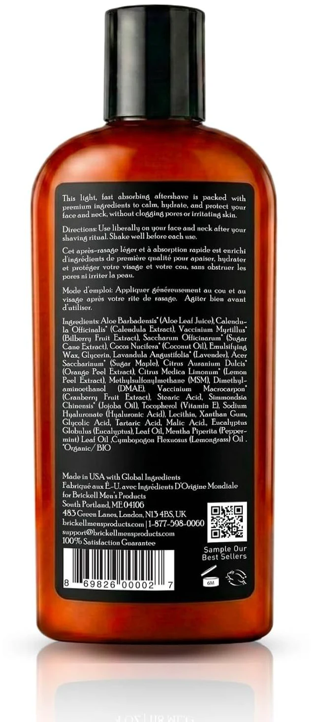 Alt view image 3 of 3 - Brickell Men's Instant Relief Aftershave for Men, Soothing After Shave Balm to Prevent Razor Burn, With Aloe, Vitamin E, and Hyaluronic Acid, 4 Ounce, Scented