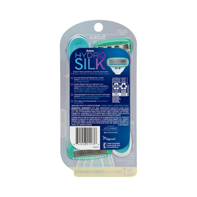 Alt view image 6 of 6 - Schick Hydro Silk Sensitive 5-Blade Disposable Razors for Women, 6 ct