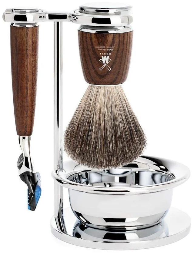 Main image of MÜHLE RYTMO Shaving Kit for Men, Steamed Ash Wet Shaving Grooming Set