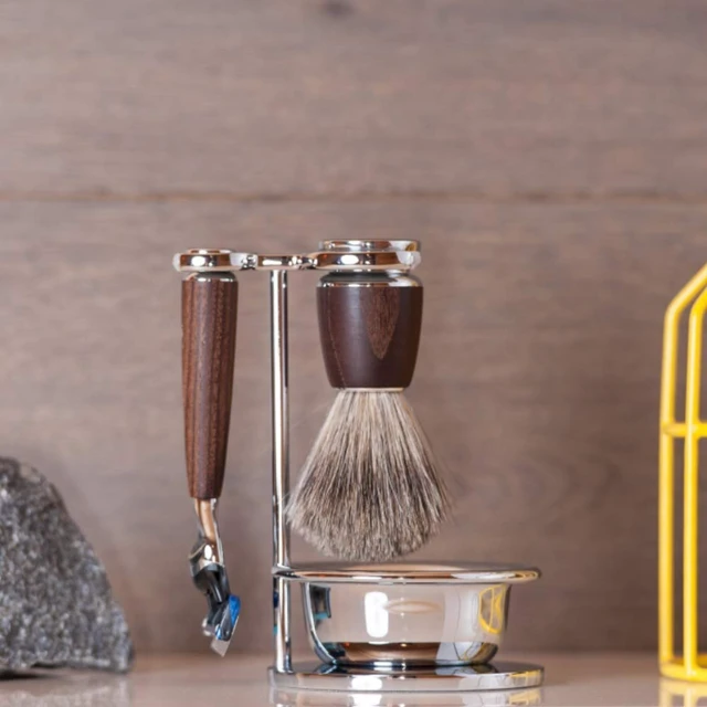 Alt view image 4 of 4 - MÜHLE RYTMO Shaving Kit for Men, Steamed Ash Wet Shaving Grooming Set