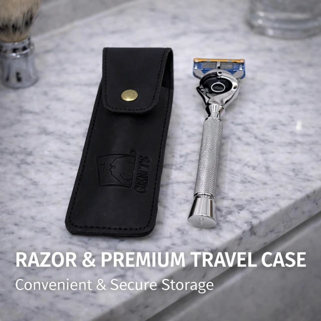 Alt view image 3 of 7 - Flex Ball Handle Shaving Razor All Chrome Long Handle Razor with Flex Pivot Technology & Diamond Knurled Grip for Mens Precision Shaving