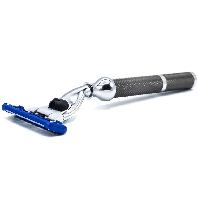 Alt view image 4 of 7 - Parker 42M Mach3 Compatible Razor, Graphite All-Metal Brass Frame