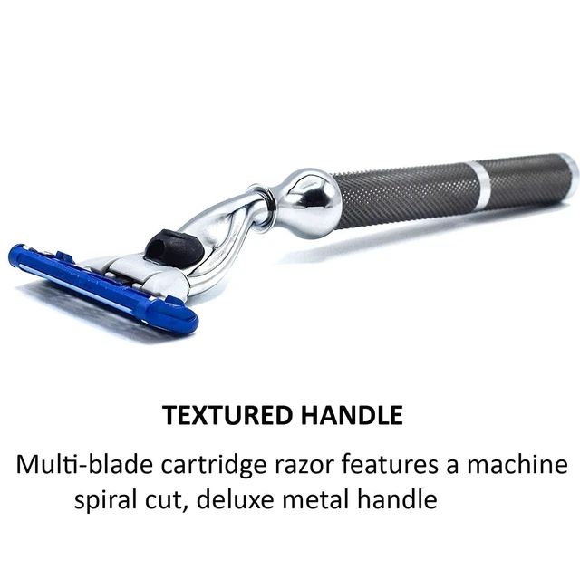 Alt view image 7 of 7 - Parker 42M Mach3 Compatible Razor, Graphite All-Metal Brass Frame