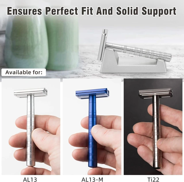 Alt view image 3 of 7 - Solid Aluminum Alloy Razor Stand - for Henson AL13 / AL13-M / Ti22 - 100g Weight - Ensuring Stability, Minimizing Movement - Excluding Razors