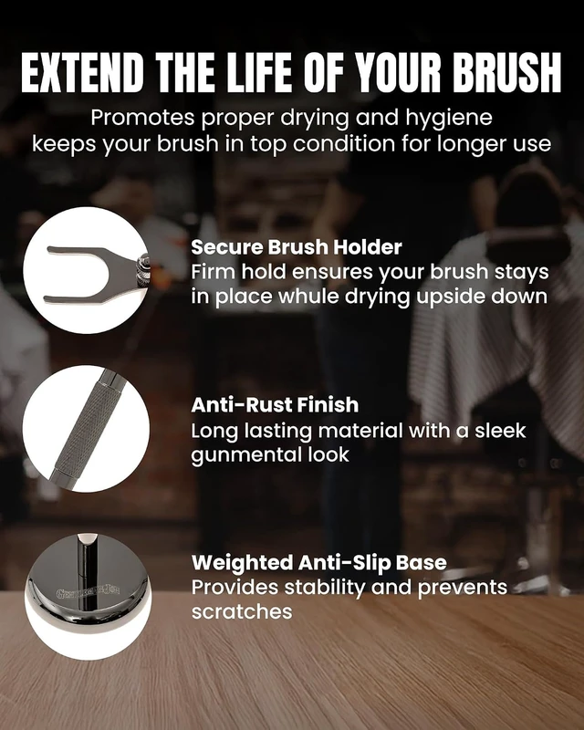 Alt view image 4 of 7 - Gentleman Jon Shaving Stand - Durable Safety Razor & Brush Holder for Men
