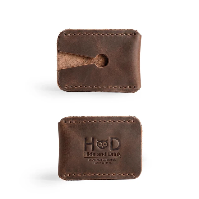 Alt view image 2 of 6 - Hide & Drink, Leather Double Edge Safety Razor Head Protective Sheath, Shaving Travel Cover Handmade (Bourbon Brown)