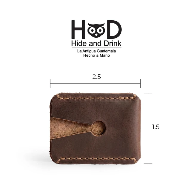 Alt view image 4 of 6 - Hide & Drink, Leather Double Edge Safety Razor Head Protective Sheath, Shaving Travel Cover Handmade (Bourbon Brown)