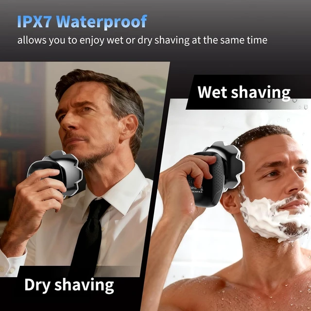 Alt view image 3 of 7 - Electric Razor for Men,Head Shavers for Bald Men,Electric Shavers for Men with Wet & Dry Bald Head Shaver 9D Floating, 5-in-1 Body Shavers Comes with Magnetic Detachable Blades