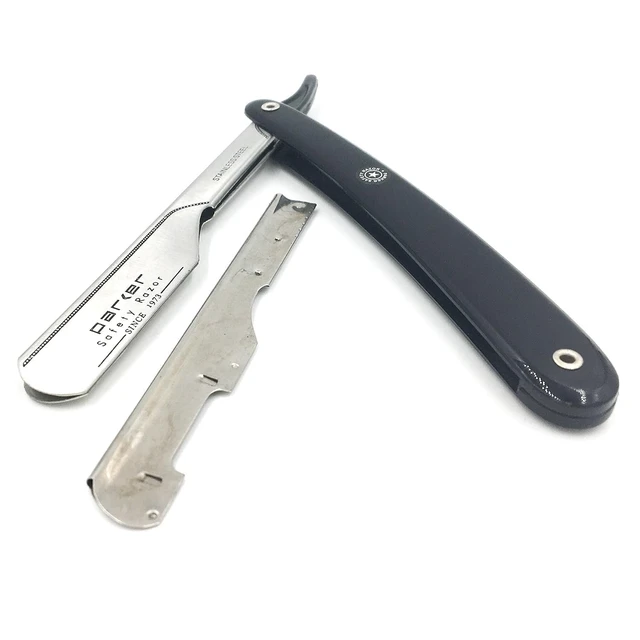 Alt view image 3 of 5 - Parker PTB Barber Straight Razor with 5 Half Blades - Push Type Insert