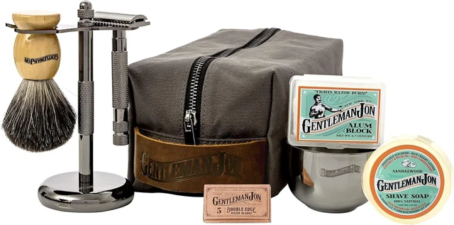 Main image of Gentleman Jon Deluxe Vintage Shaving Kit - 8pc Men's Safety Razor Gift Set
