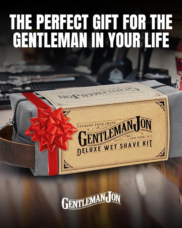 Alt view image 7 of 7 - Gentleman Jon Deluxe Vintage Shaving Kit - 8pc Men's Safety Razor Gift Set