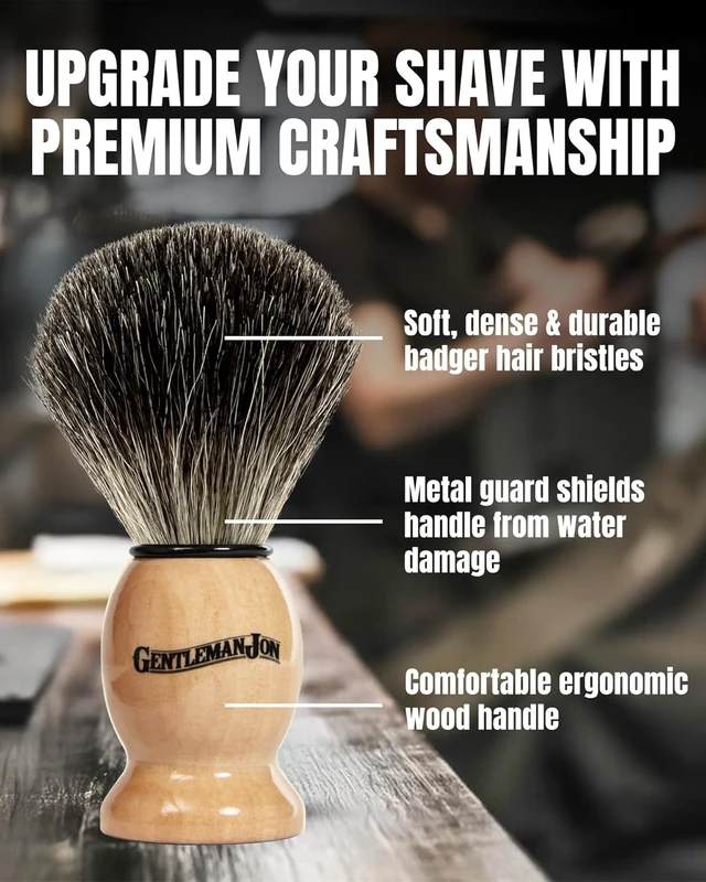 Alt view image 6 of 7 - Gentleman Jon Deluxe Vintage Shaving Kit - 8pc Men's Safety Razor Gift Set