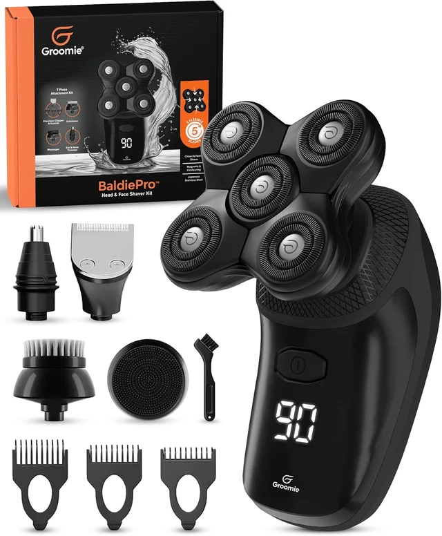 Main image of Groomie BaldiePro Cordless Head Shaver Kit for Bald Men, Waterproof