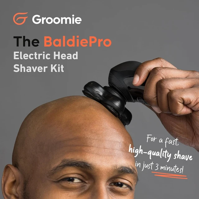 Alt view image 2 of 6 - Groomie BaldiePro Cordless Head Shaver Kit for Bald Men, Waterproof