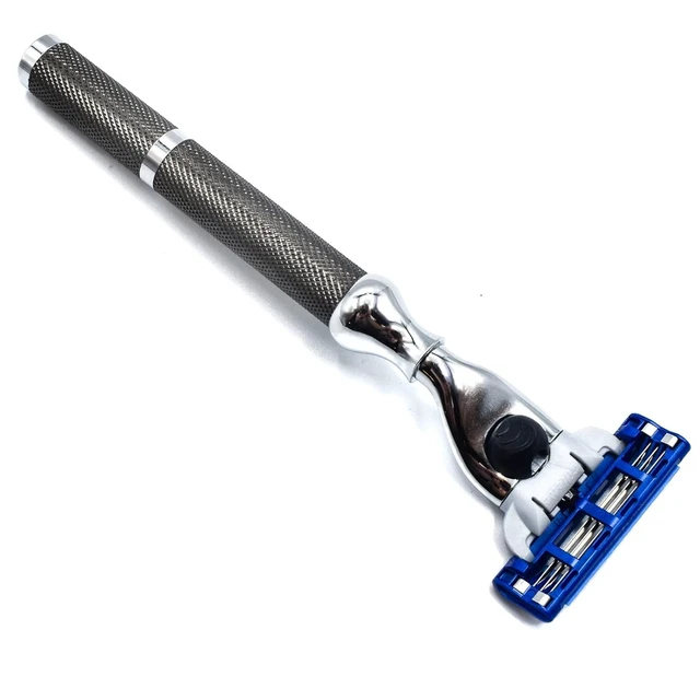 Alt view image 2 of 7 - Parker 42M Mach3 Compatible Razor, Graphite All-Metal Brass Frame