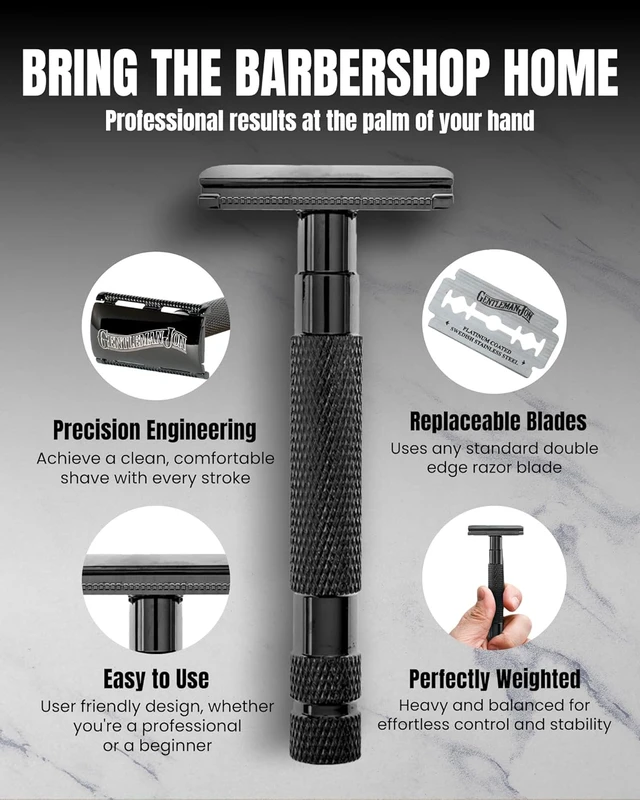 Alt view image 5 of 7 - Gentleman Jon Deluxe Vintage Shaving Kit - 8pc Men's Safety Razor Gift Set