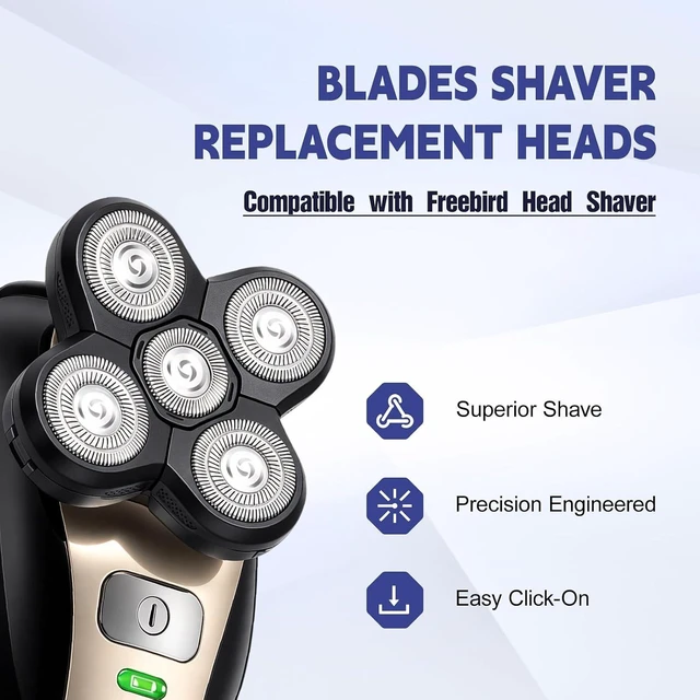 Alt view image 2 of 7 - 5 Pack Replacement Blades for Freebird Head Shaver