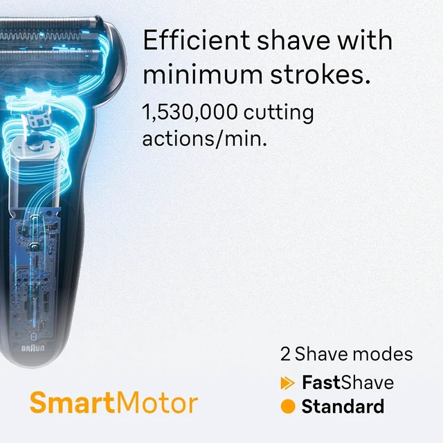 Alt view image 5 of 7 - Braun Series 5 Electric Shaver for Men, Wet & Dry Foil Razor, Precision Trimmer Attachment, Body Groomer Attachment, Charging Stand, Travel Case, Black 5155cs
