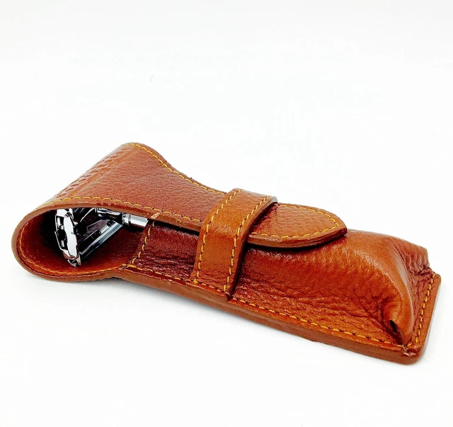 Alt view image 2 of 3 - Parker Genuine Leather Travel Case for Safety Razor
