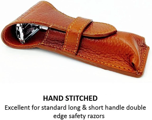 Alt view image 3 of 3 - Parker Genuine Leather Travel Case for Safety Razor