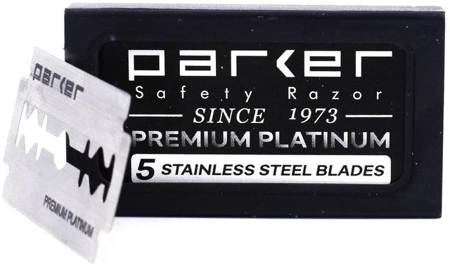 Alt view image 4 of 7 - Parker 76R Gunmetal Butterfly Double Edge Safety Razor, Long Knurled Handle