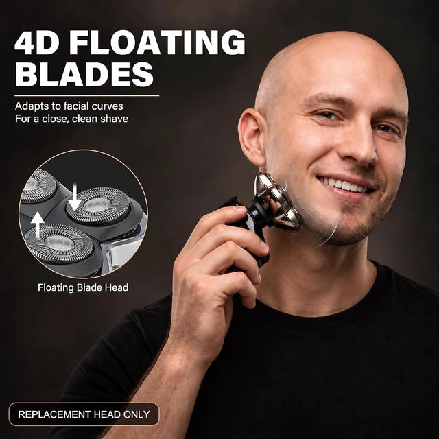 Alt view image 3 of 7 - Compatible with Skull & Pitbulls Shaver Pro 4 Replacement Blades, 2 Pack