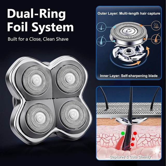 Alt view image 4 of 7 - Compatible with Skull & Pitbulls Shaver Pro 4 Replacement Blades, 2 Pack