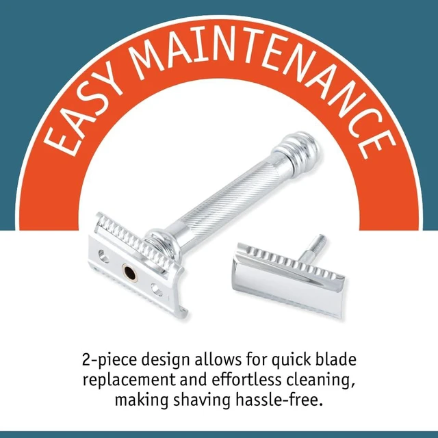 Alt view image 7 of 7 - MERKUR 39C Double Edge Safety Razor, Slant Bar Design- Long Handle, Made in Germany, Plastic-Free, Two Piece Design