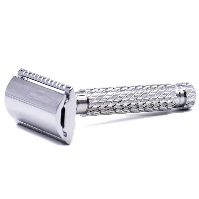 Alt view image 2 of 7 - Parker 94R Hefty Safety Razor, Chrome Brass Handle, 5 Blades