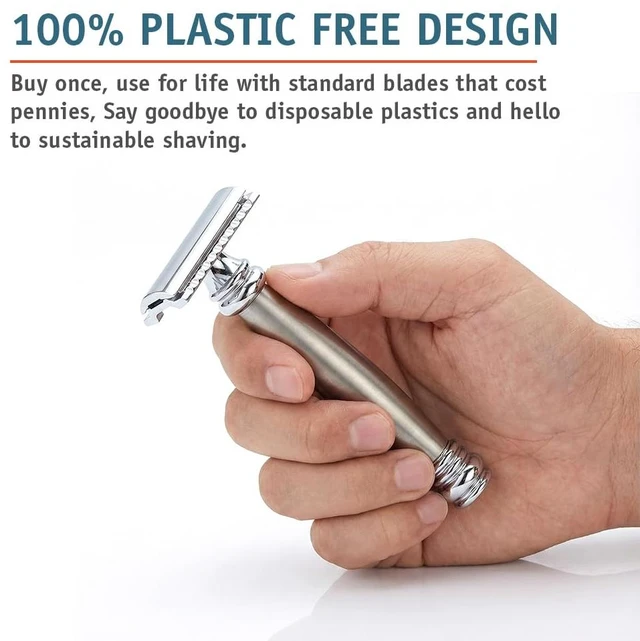 Alt view image 7 of 7 - MERKUR 43C Double Edge Safety Razor, Heavy Stainless Steel Handle, Two-Piece Design, Closed Comb Straight Bar, Bright Chrome Finish, Made in Germany