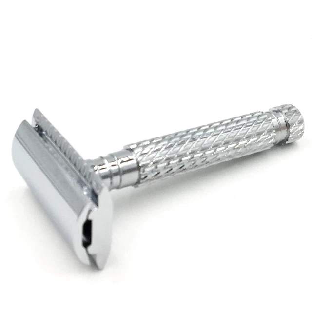 Alt view image 3 of 7 - Parker 94R Hefty Safety Razor, Chrome Brass Handle, 5 Blades