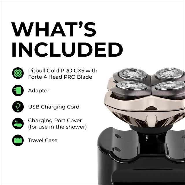 Alt view image 7 of 7 - Skull Shaver Pitbull Gold PRO GX5 Head and Face Shaver, Cordless Razor