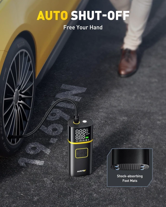 Alt view image 4 of 7 - AUXITO 150PSI Tire Inflator Portable Air Compressor, 5X Faster Air Pump