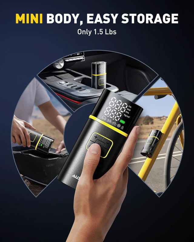 Alt view image 6 of 7 - AUXITO 150PSI Tire Inflator Portable Air Compressor, 5X Faster Air Pump