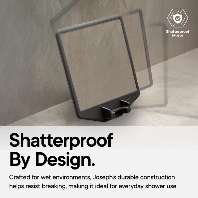 Alt view image 7 of 7 - TOOLETRIES The Joseph Shower Mirror for Shaving and Razor Holder - Charcoal