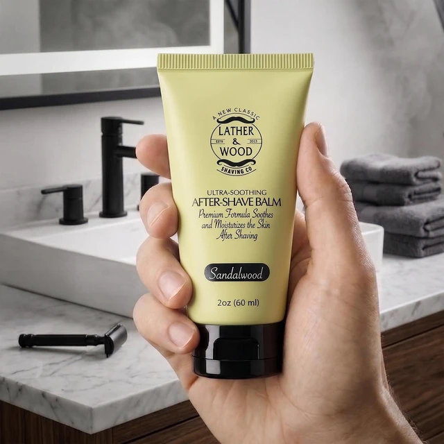 Alt view image 4 of 5 - Best After-shave Balm, Sandalwood Scent, Premium Aftershave Lotion, Soothes and Moisturizes Face after shaving, Does Not Dry The Skin, Eliminates Razor Burn For A Silky Smooth Finish