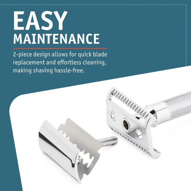 Alt view image 7 of 7 - MERKUR 37C Double Edge Safety Razor | Slant Bar Design - Standard Handle | Made in Germany | Plastic-Free | Two Piece Design