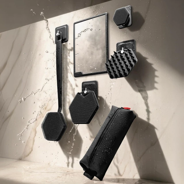 Alt view image 2 of 7 - TOOLETRIES The Joseph Shower Mirror for Shaving and Razor Holder - Charcoal