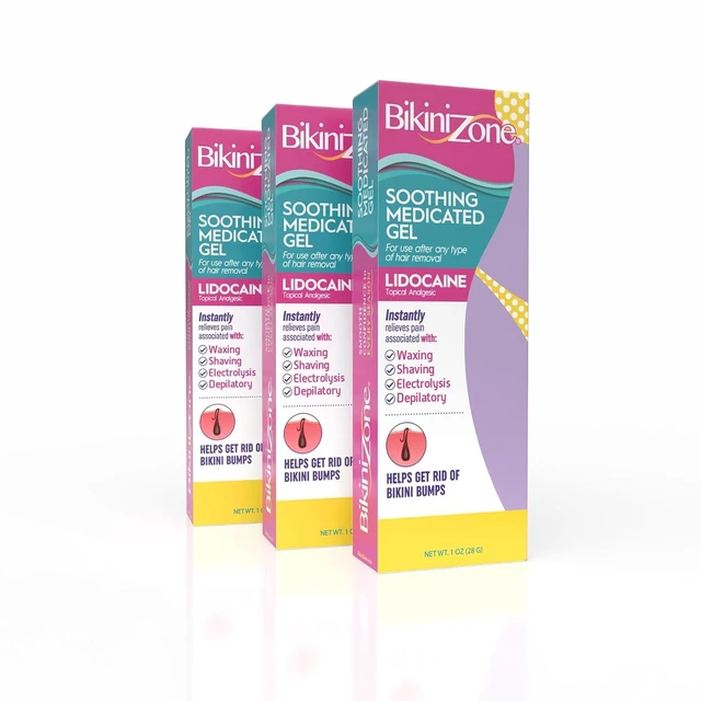 Main image of Bikini Zone Medicated After Shave Gel with Lidocaine, 1 Oz, 3 Pack