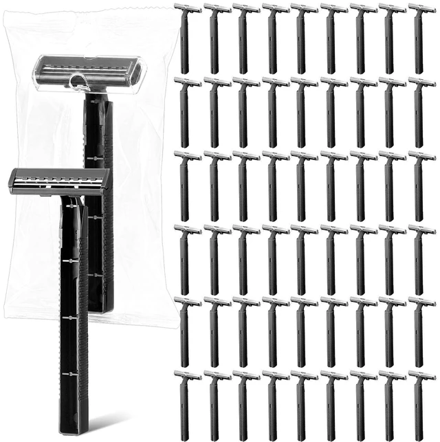 Main image of Chumia 500 Pcs Disposable Twin Blade Razors, Individually Wrapped,Black
