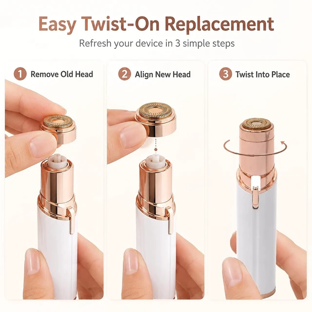 Alt view image 5 of 7 - Replacement Heads for Finishing Touch Flawless Generation 2 Facial Hair Remover, 6 Count
