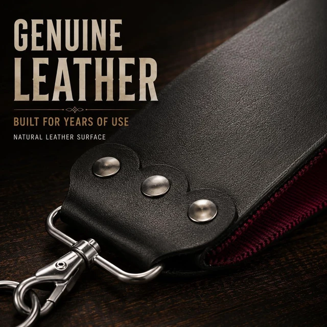 Alt view image 4 of 7 - GENTS Professional 3 x 26 Straight Razor Strop - Premium Genuine Leather & Canvas Barber Strop with Stainless Steel Hook - Traditional Wet Shaving Razor Sharpener