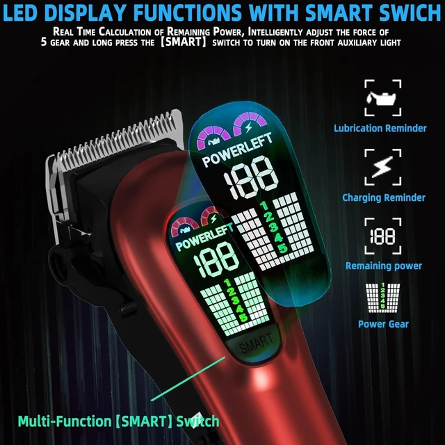 Alt view image 5 of 6 - TCMKY Hair Clippers for Men Barber Clippers Rechargeable Hair Trimmer Kit
