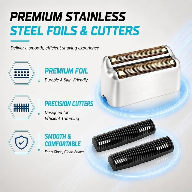 Alt view image 6 of 7 - Shaver Replacement Foil & Cutters Compatible with BaBylissPRO FXFS2 Heads