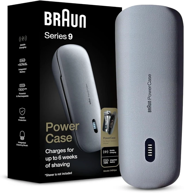 Main image of Braun Powercase for Electric Razors for Men, Compatible with Braun Series 9 Pro, Series 9 and Series 8 Electric Shavers, Portable Shaver Case, Charges for Up to 6 Weeks