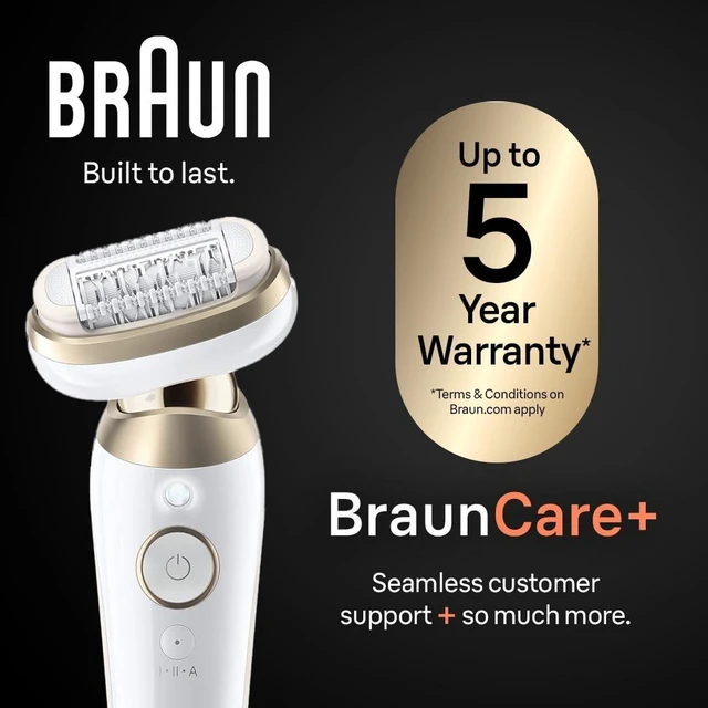 Alt view image 6 of 7 - Braun Silk-épil 9 Epilator, Pivoting Head, Wet and Dry, Includes Body Trimmer, Shaver Head and Trimmer Comb, SES9-441