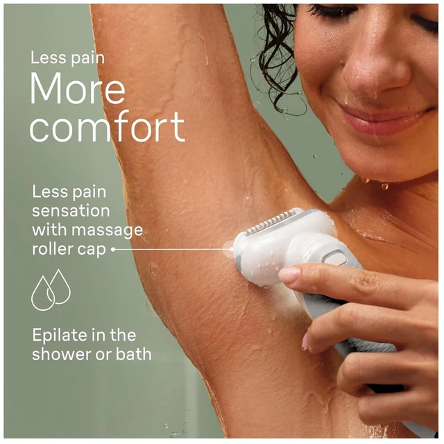 Alt view image 7 of 7 - Braun Silk-épil 9 Epilator, Pivoting Head, Wet and Dry, Includes Body Trimmer, Shaver Head and Trimmer Comb, SES9-441